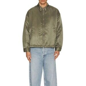 AGOLDE Bomber Jacket Mens Large Green Shiny Zip Up RADCLIFFE in Techno $495